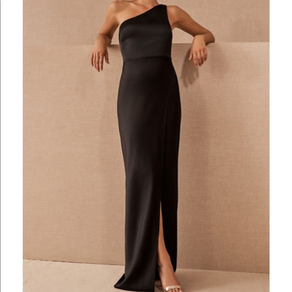 BHLDN black charmeuse dress size 4 worn once for a wedding and not worn again